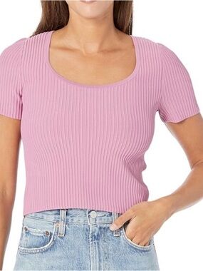 Madewell womens Purple Pink Ribbed Knit Top, Style #NL209, Womens size Small